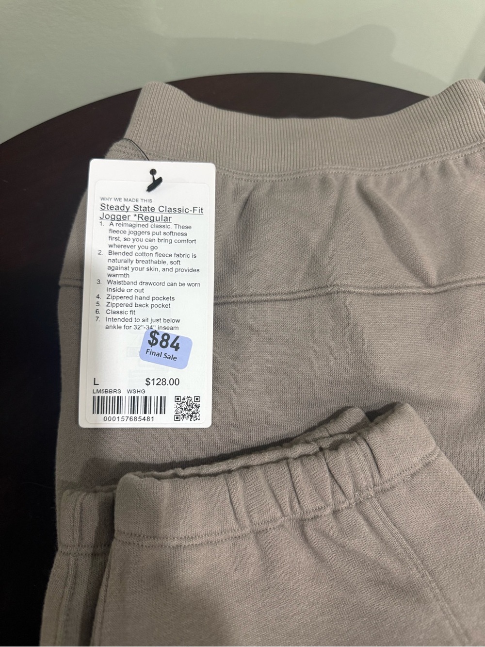 Lululemon Steady State Classic-Fit Jogger - Ash grey Lg